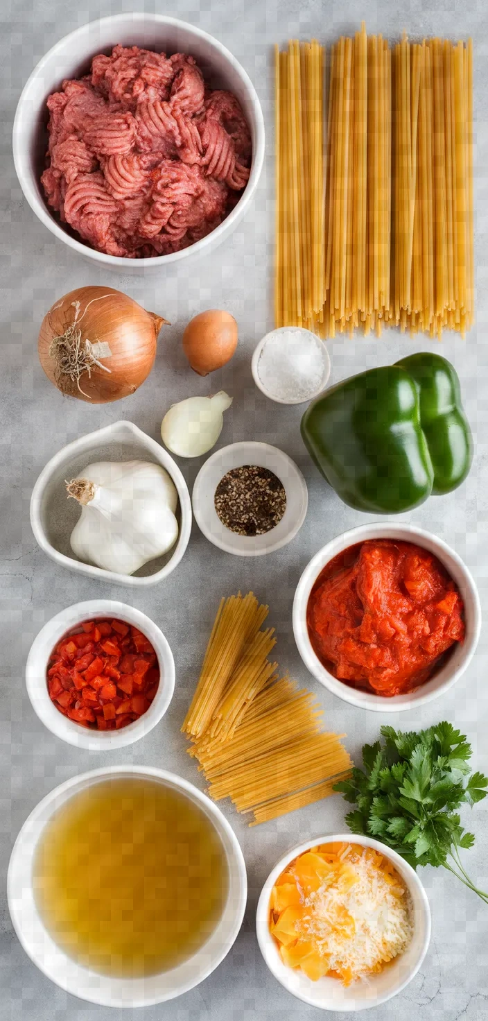 Ingredients photo for Cheesy Ground Turkey Pasta A Comforting Flavor Packed Meal Recipe