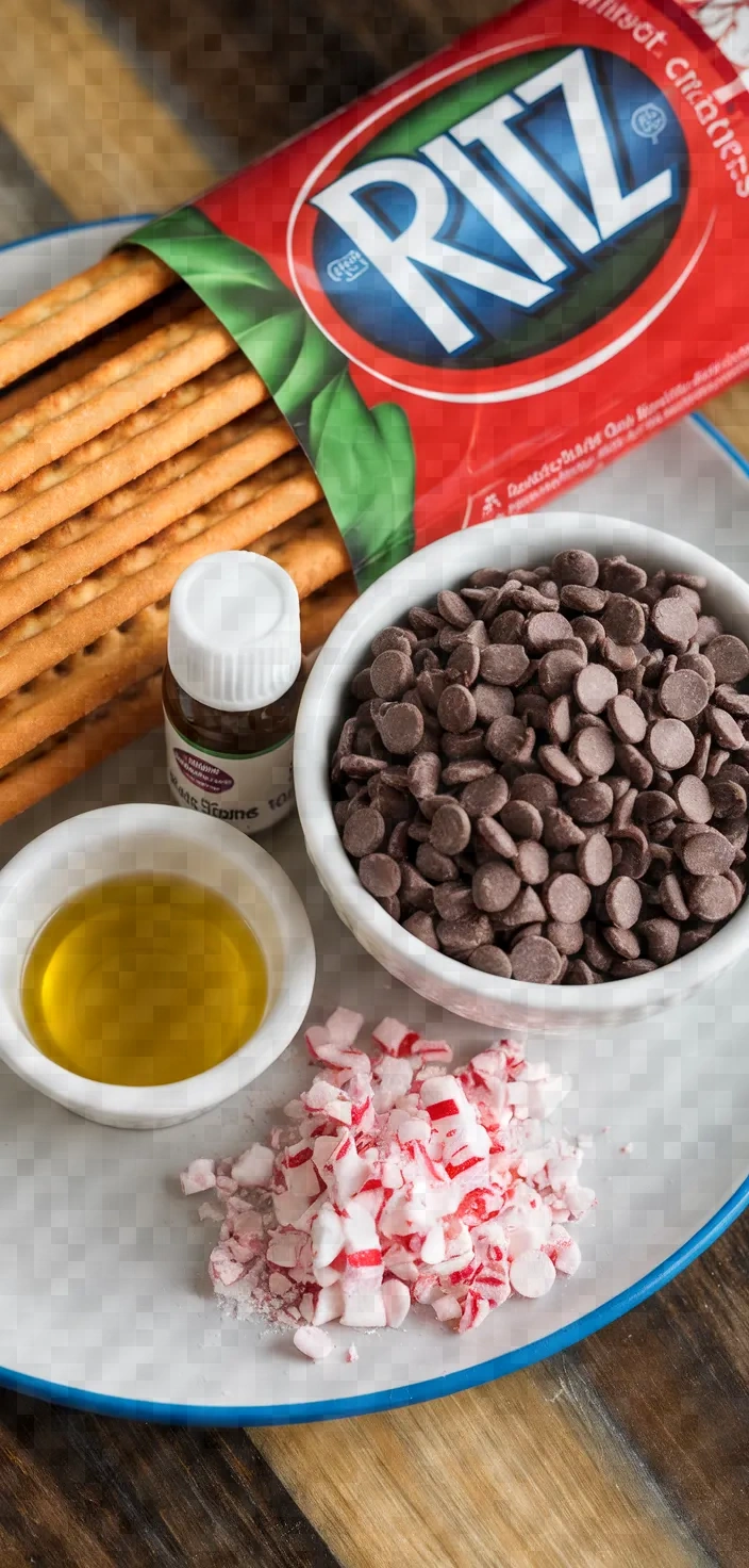 Ingredients photo for Ritz Cracker Mint Thins Recipe