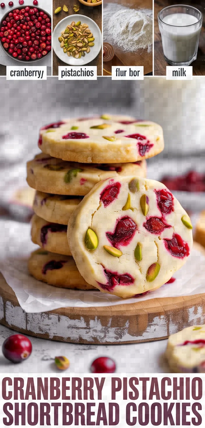 A photo of Cranberry Pistachio Shortbread Cookies Recipe