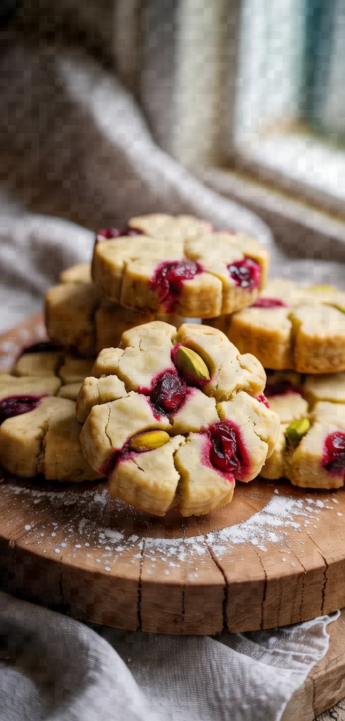 Cranberry Pistachio Shortbread Cookies Recipe