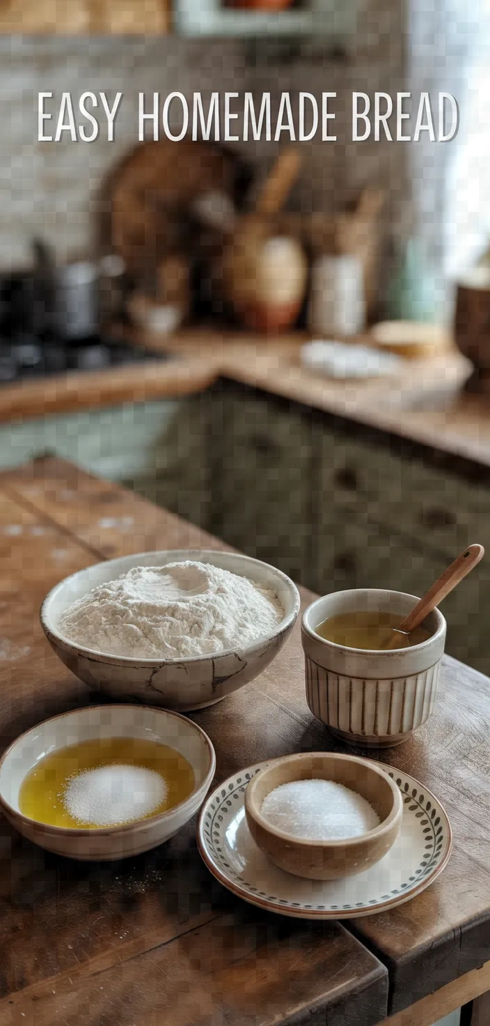 Ingredients photo for Easy Homemade Bread Recipe