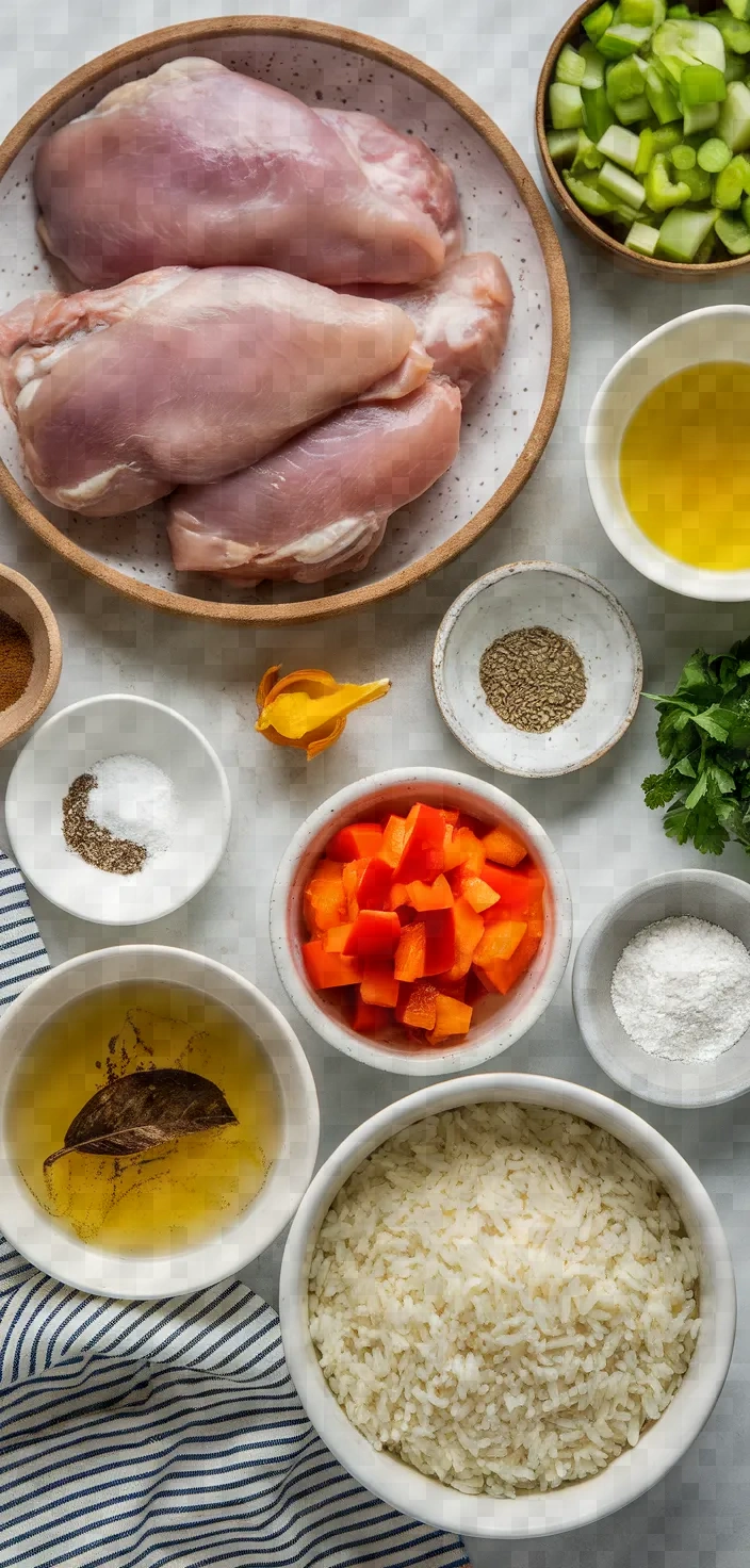 Ingredients photo for Smothered Chicken And Rice Recipe