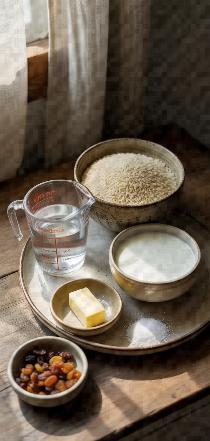 Ingredients photo for Moms Old Fashioned Rice Pudding Recipe